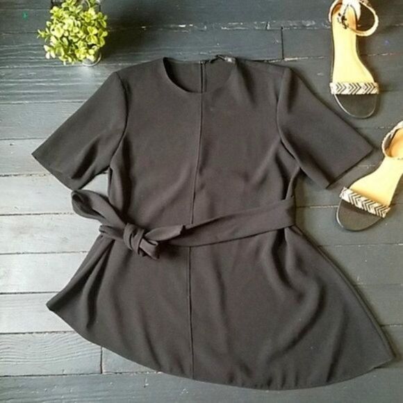 Zara Woman Black Asymmetrical Blouse - Picture 1 of 8